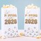Big Dot of Happiness Hello New Year Popcorn Bags, Black & Gold Popping into 2026 NYE Party Treats, Free-Standing Individual White Paper Bags - 25 Ct